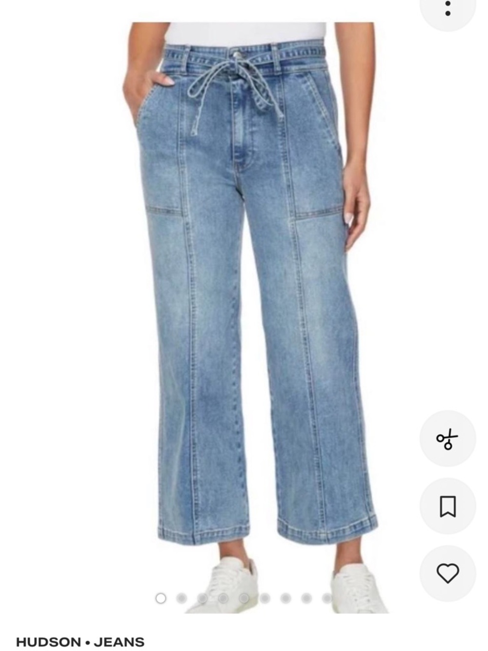 Hudson Light Blue Tie-Waist Wide-Leg Jeans